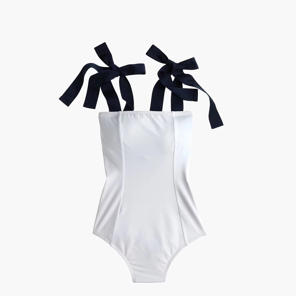 JCREW Sleek Grosgrain White One-Piece -S
